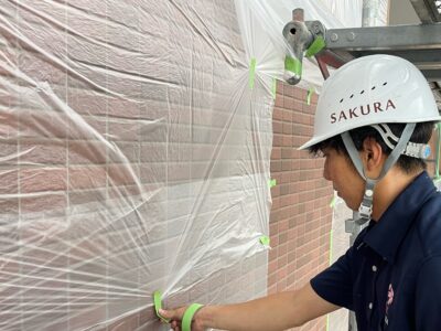 東大阪市　マンションの養生の様子②😄