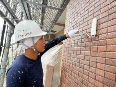 東大阪市　マンションのタイルの撥水剤塗布　3回目🙂