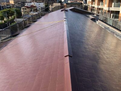 豊中市　上新田のマンション　屋根塗装のビフォーアフター👀✨