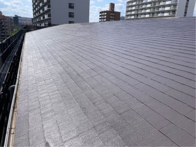 茨木市　沢良宜西のマンション　屋根塗装のビフォーアフター✨